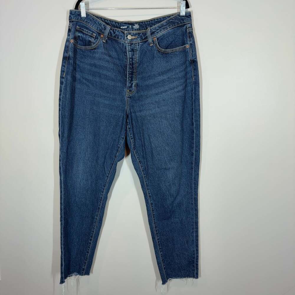 Old Navy Women's High-Rise Curvy OG Straight Jeans Size 18 Tall Denim